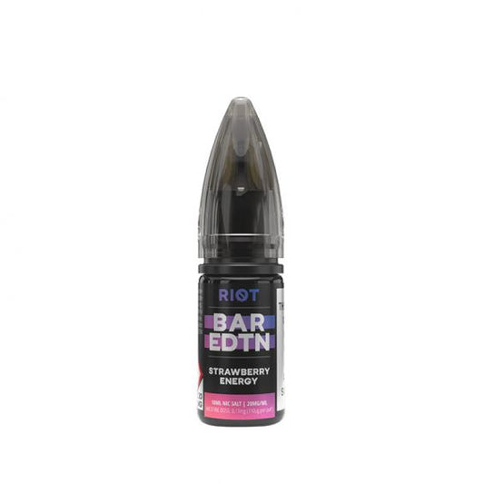 Riot Squad BAR EDTN Strawberry Energy 10ml Nic Salt E-Liquid