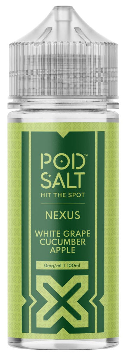 Pod Salt Nexus White Grape Cucumber Apple (Pro Green) 100ml Shortfill E-Liquid
